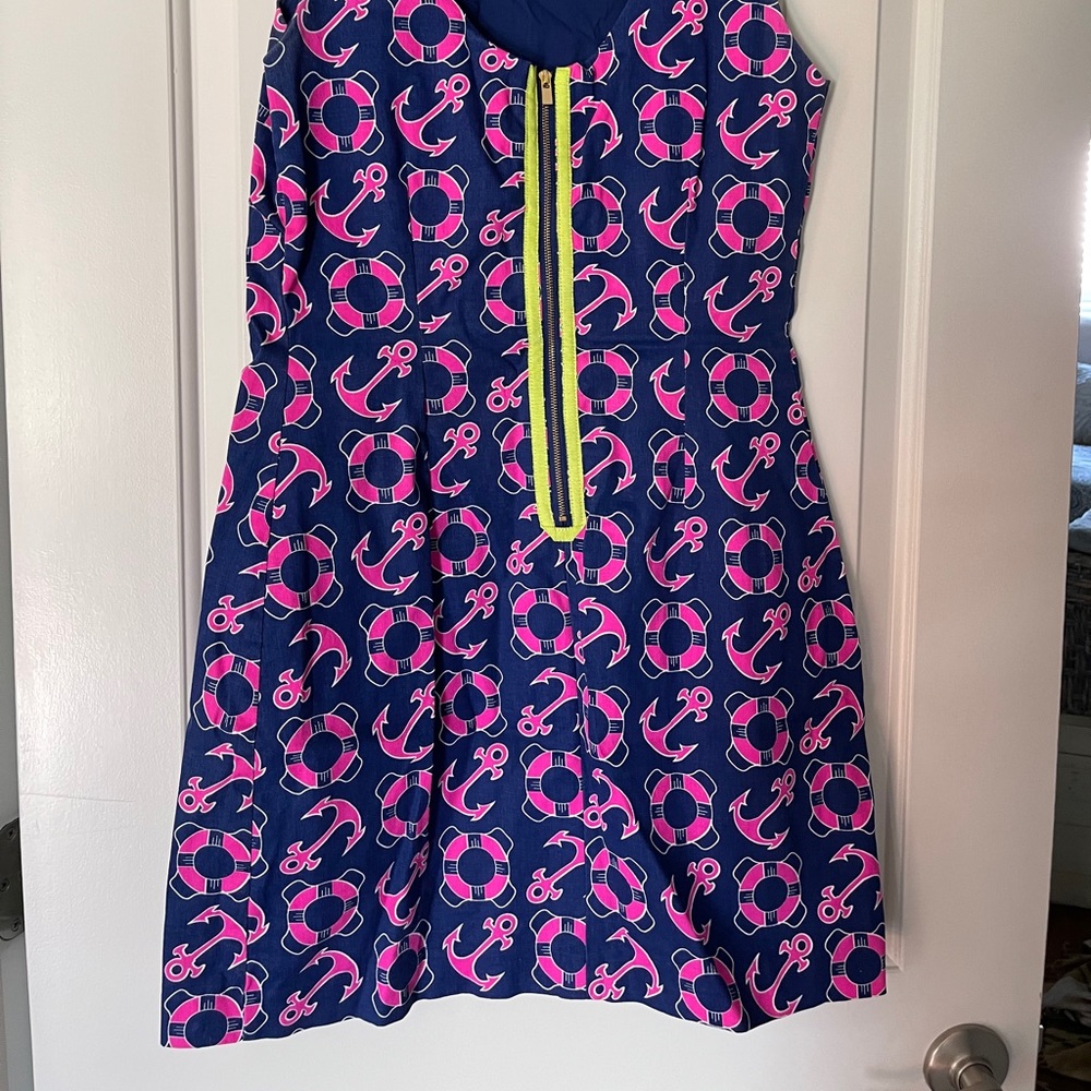 Pink & Blue Anchor Shift Dress